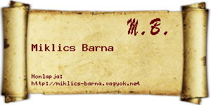 Miklics Barna névjegykártya